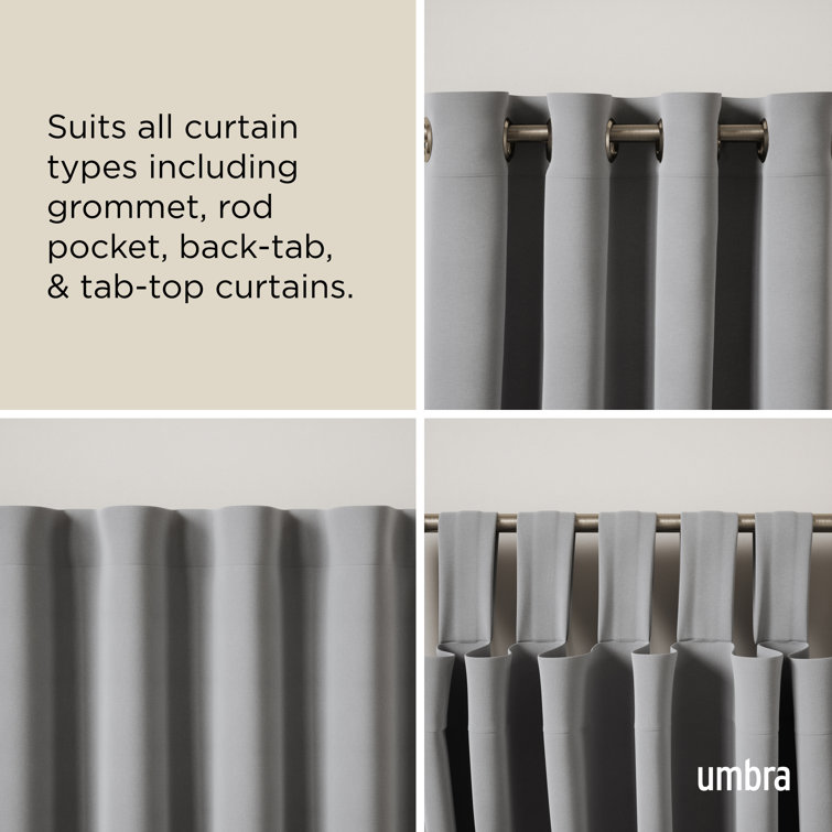 Nickel Room Darkening Wrap Around Curtain Rod, 30-84 Inches