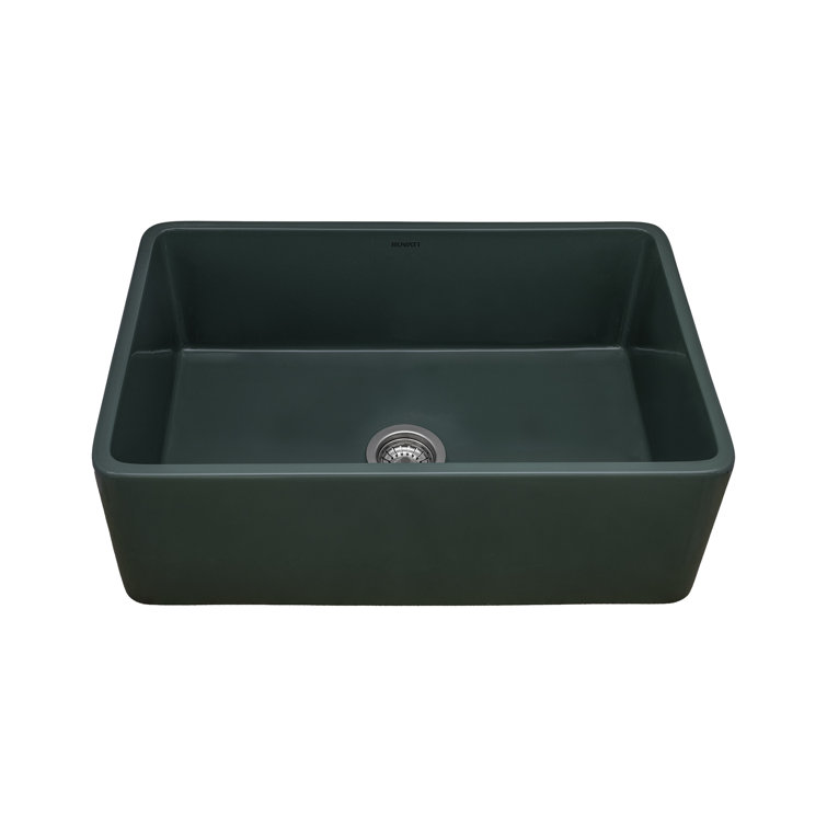 Emerald Green Fireclay Reversible Farmhouse Apron-Front Kitchen Sink