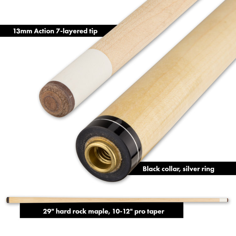 59'' Black and Teal Maple Pool Cue with 13mm Tip