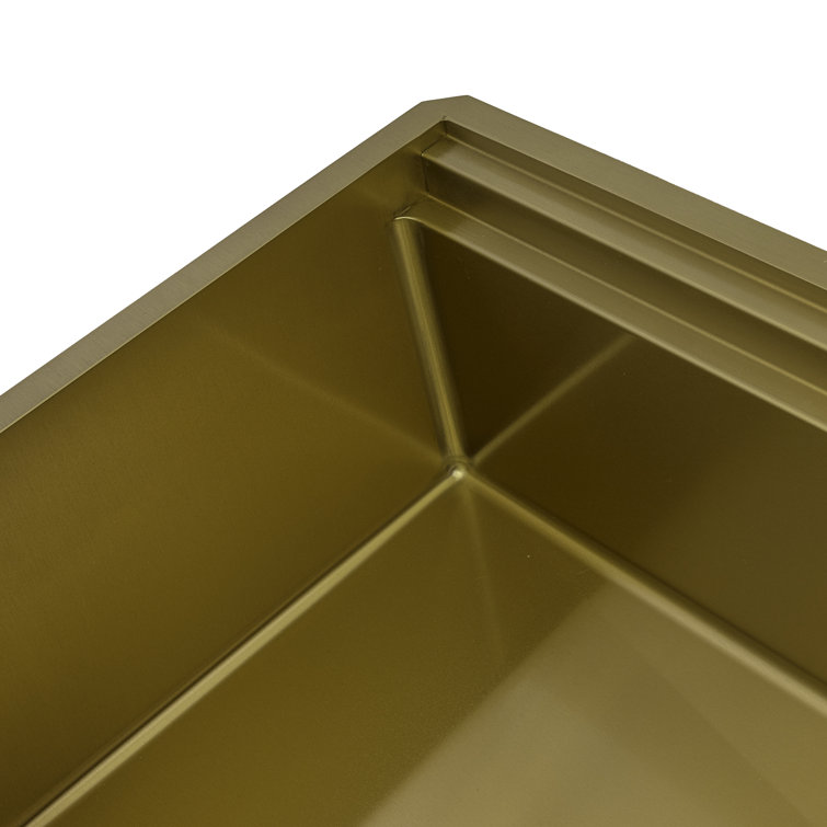 Ruvati 45-Inch Matte Gold Stainless Steel Workstation Kitchen Sink
