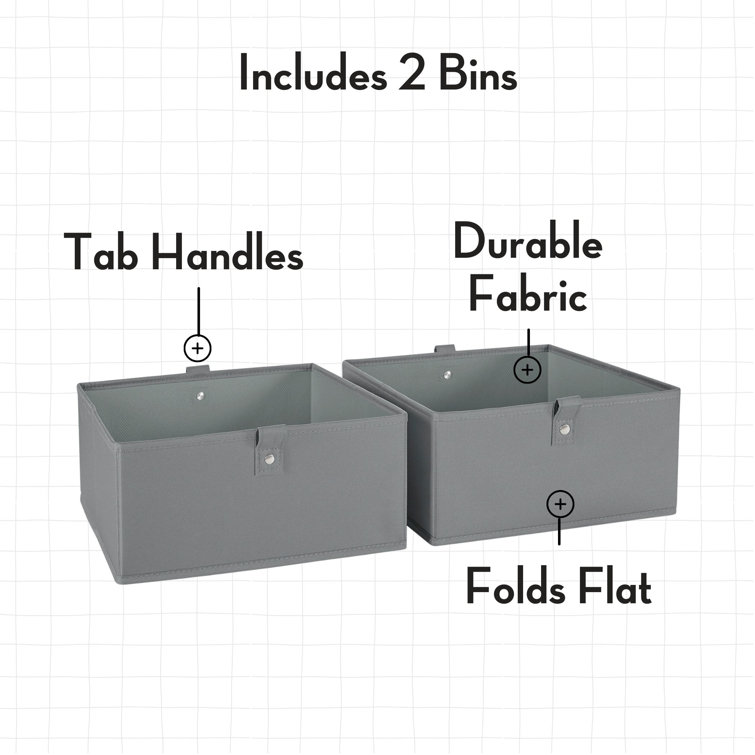 Gray Fabric Collapsible Kids Storage Cube Set