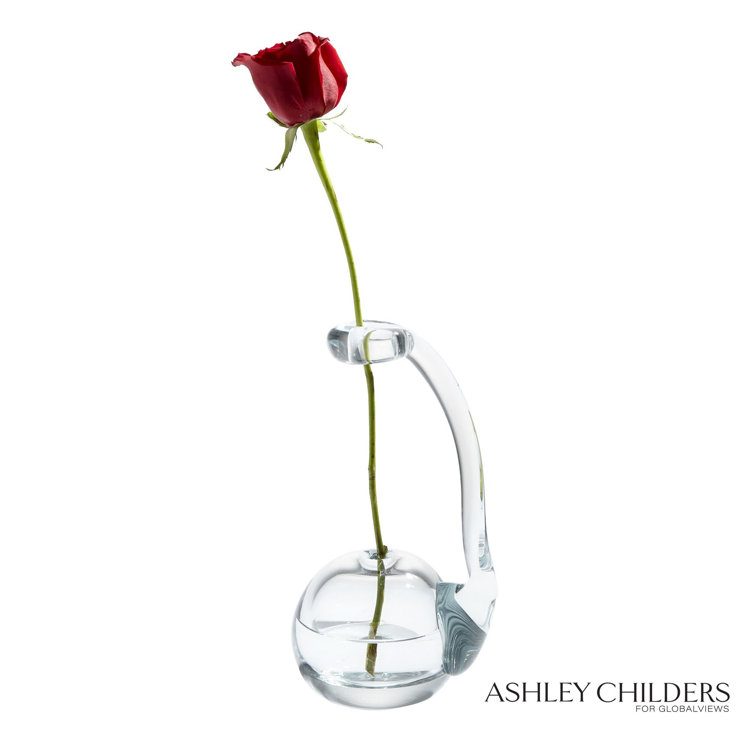 Handcrafted Clear Glass Novelty Bud Vase