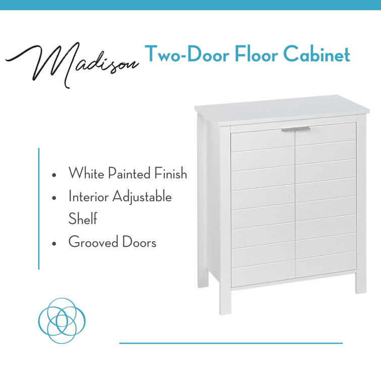 White MDF Living Room Cabinet with Adjustable Shelving