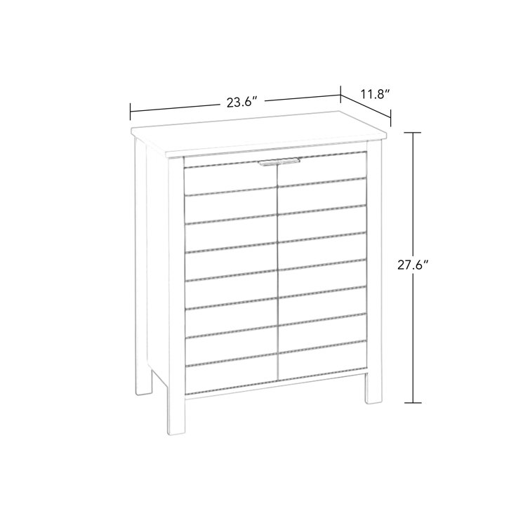 White MDF Living Room Cabinet with Adjustable Shelving