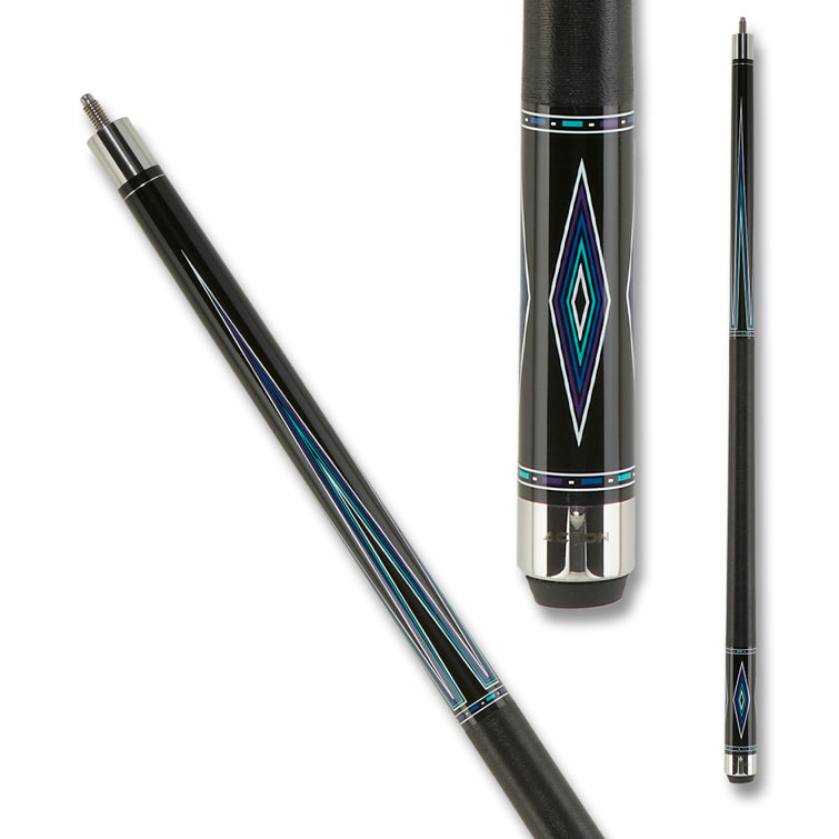 59'' Black and Teal Maple Pool Cue with 13mm Tip