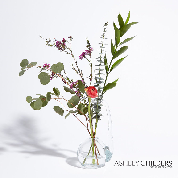 Handcrafted Clear Glass Novelty Bud Vase