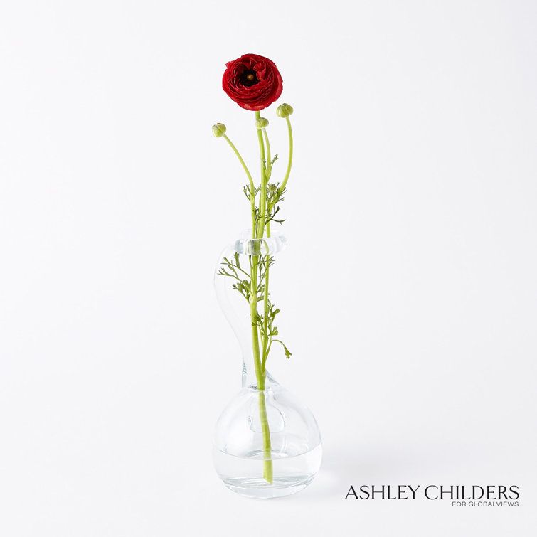 Handcrafted Clear Glass Novelty Bud Vase