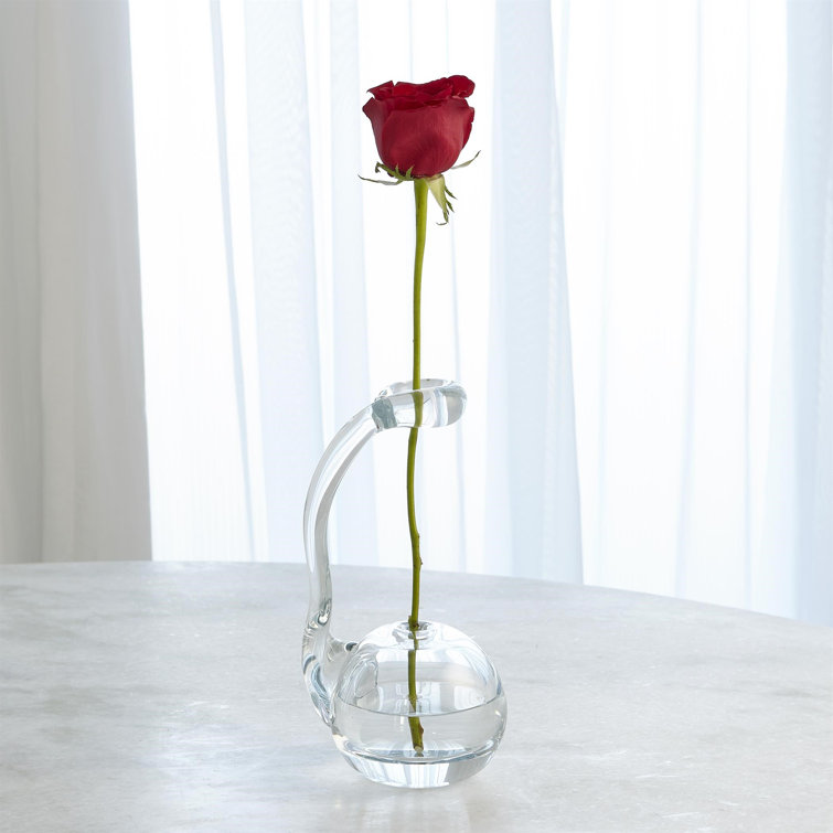 Handcrafted Clear Glass Novelty Bud Vase