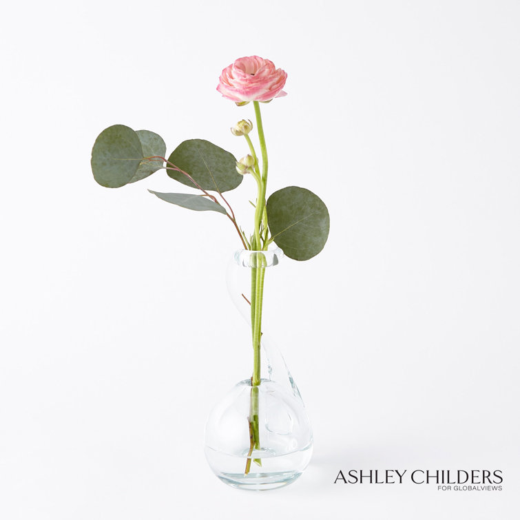 Handcrafted Clear Glass Novelty Bud Vase