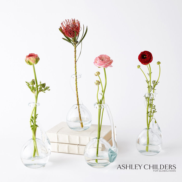 Handcrafted Clear Glass Novelty Bud Vase