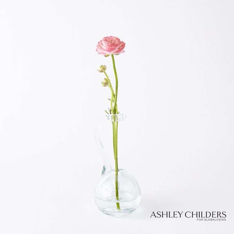 Handcrafted Clear Glass Novelty Bud Vase