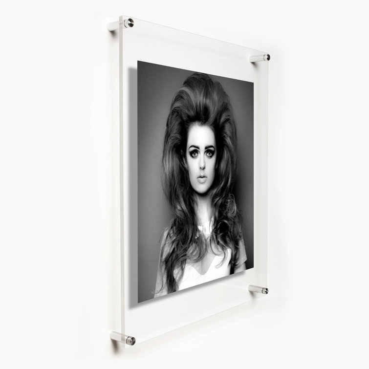 Silver Acrylic Floating Wall Mount Picture Frame