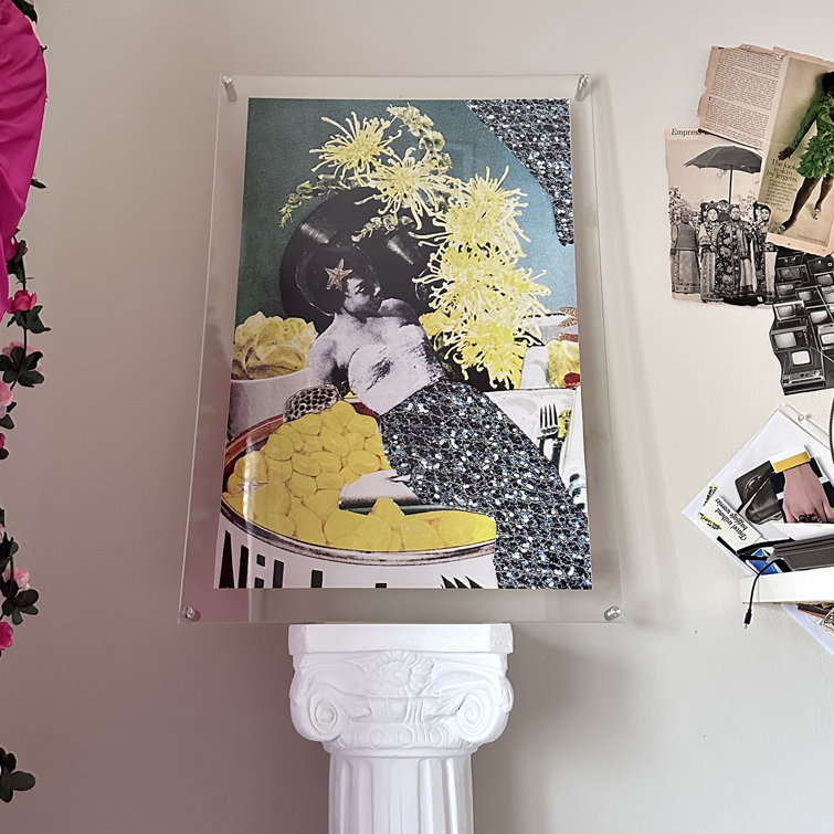 Silver Acrylic Floating Wall Mount Picture Frame