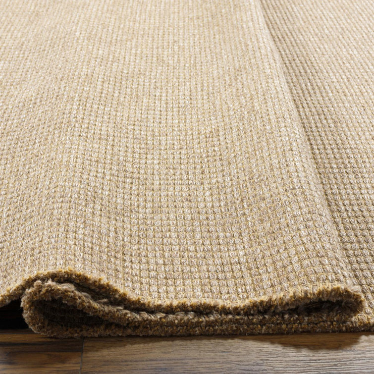 Kimi Light Brown Textured Polypropylene and Jute Runner Rug