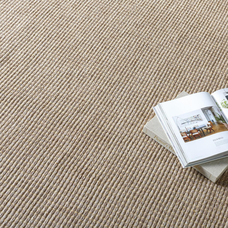 Kimi Light Brown Textured Polypropylene and Jute Runner Rug