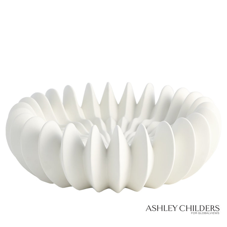 Matte White Wavy Handcrafted Ceramic Bowl