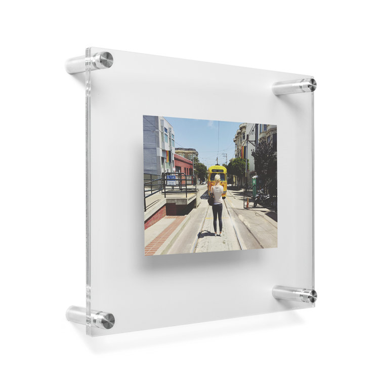 Silver Acrylic Floating Wall Mount Picture Frame
