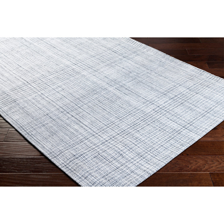 Sammy Slate Plaid Hand-Woven Black and Gray Wool Rug