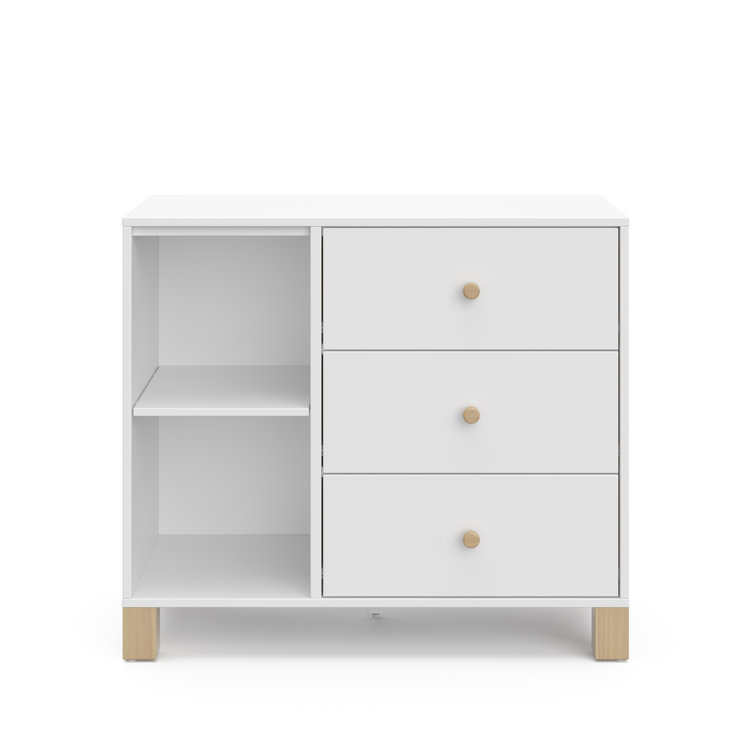 White Pine 3-Drawer Combo Dresser with Driftwood Accents