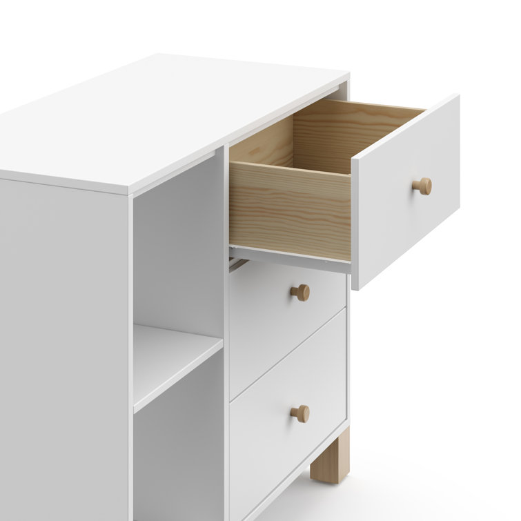 White Pine 3-Drawer Combo Dresser with Driftwood Accents