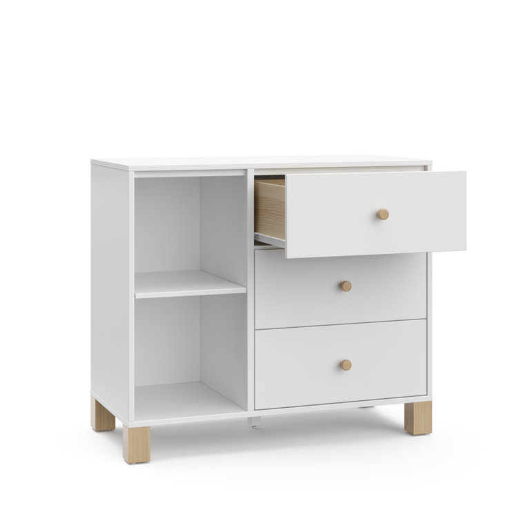 White Pine 3-Drawer Combo Dresser with Driftwood Accents