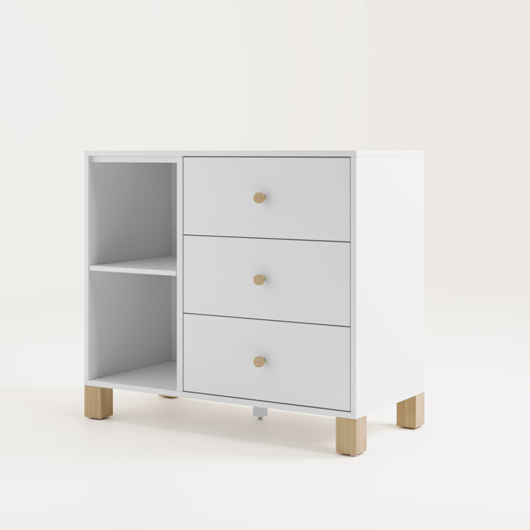 White Pine 3-Drawer Combo Dresser with Driftwood Accents