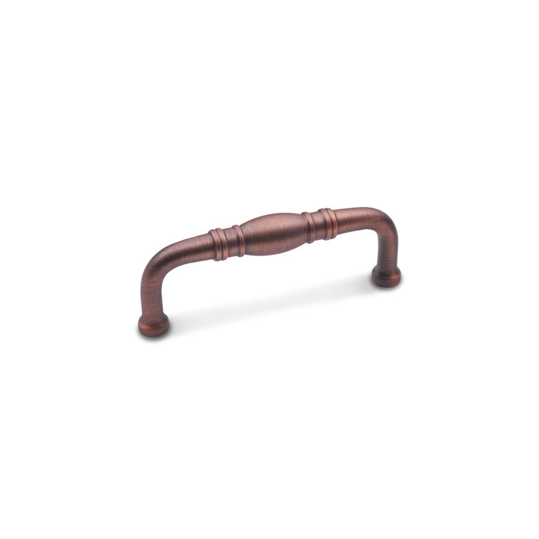 Distressed Copper Modern Bar Pull with Mounting Hardware