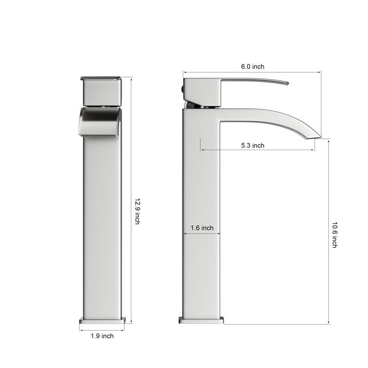 Brushed Nickel Single-Handle Tall Vessel Bathroom Faucet