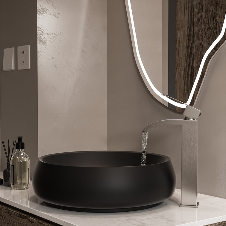 Brushed Nickel Single-Handle Tall Vessel Bathroom Faucet