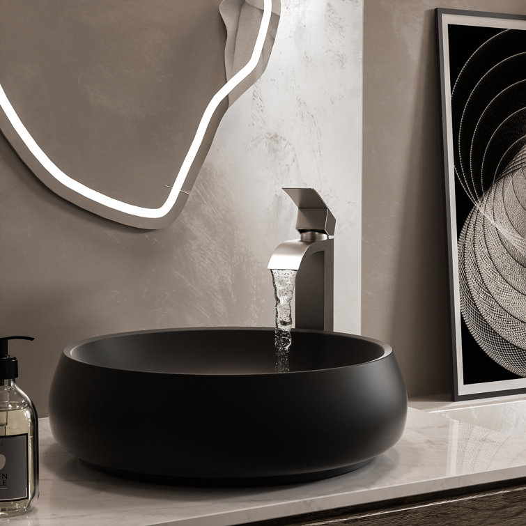 Brushed Nickel Single-Handle Tall Vessel Bathroom Faucet