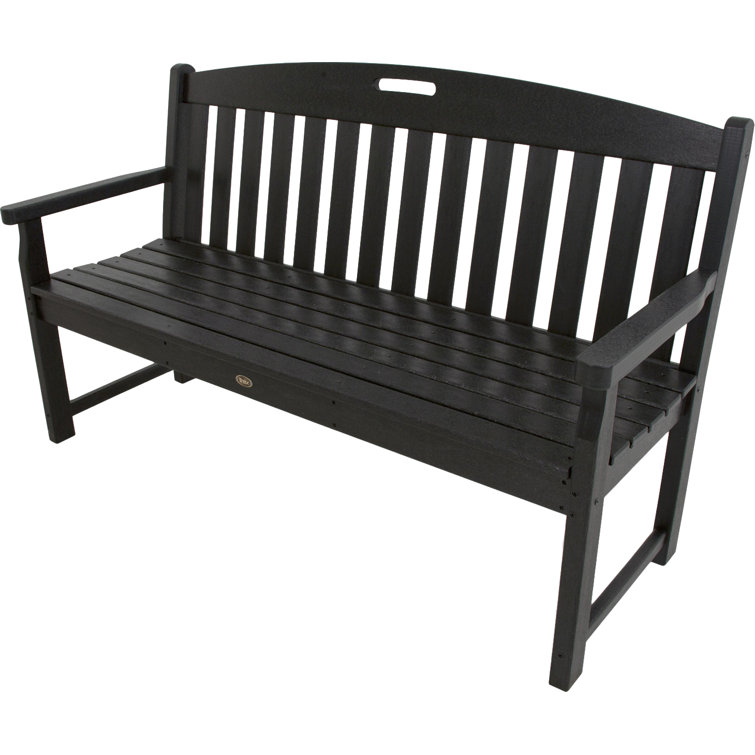 Ash Charcoal 60" Polypropylene Outdoor Bench with Headboard