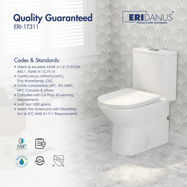 Naples White Dual Flush Compact Chair Height Elongated Toilet