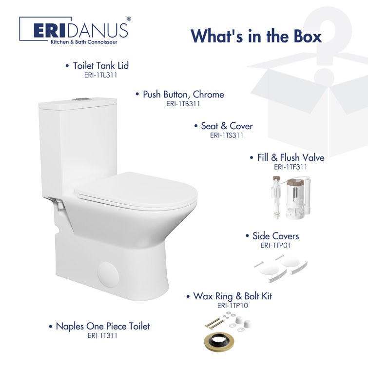 Naples White Dual Flush Compact Chair Height Elongated Toilet