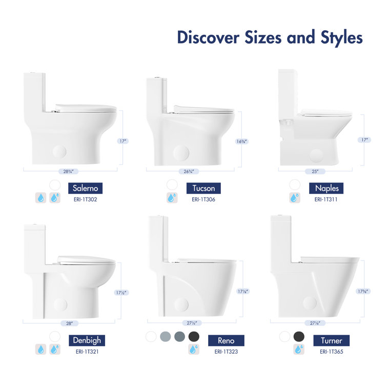 Naples White Dual Flush Compact Chair Height Elongated Toilet