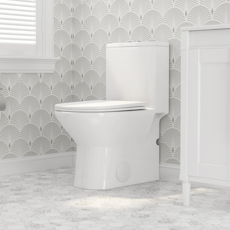 Naples White Dual Flush Compact Chair Height Elongated Toilet