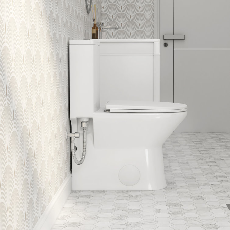 Naples White Dual Flush Compact Chair Height Elongated Toilet
