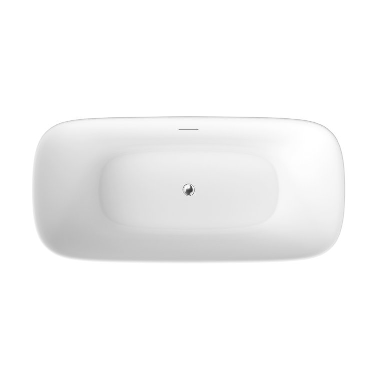Sarnia 59" Glossy White Freestanding Acrylic Soaking Bathtub