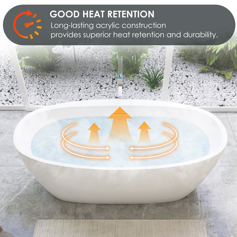 Altair 59" Glossy White Acrylic Freestanding Soaking Bathtub