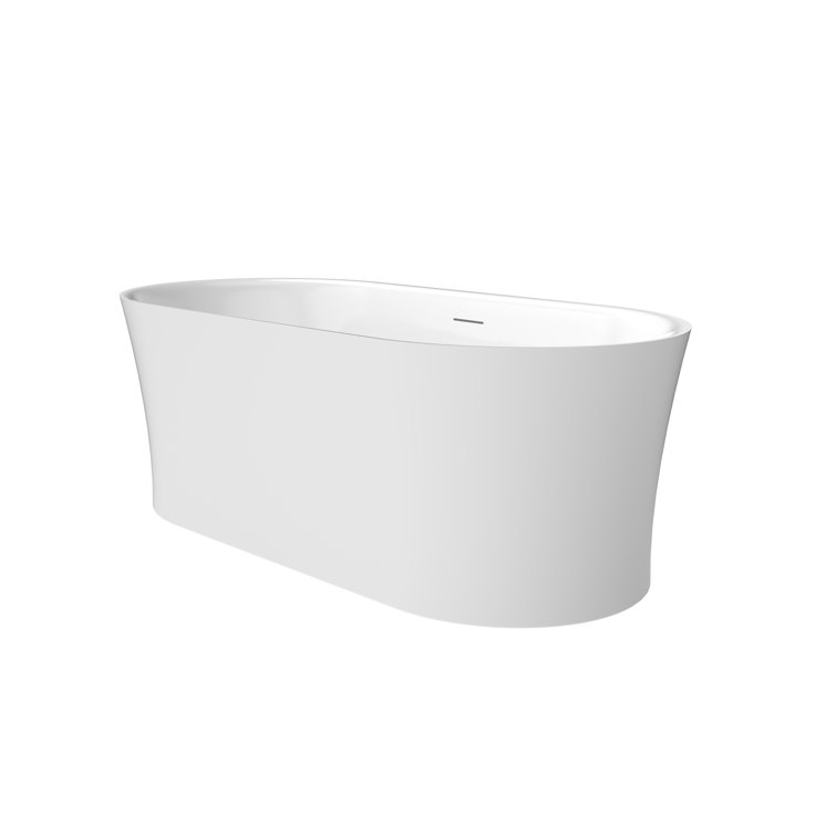 Royce 67" Glossy White Freestanding Acrylic Soaking Bathtub