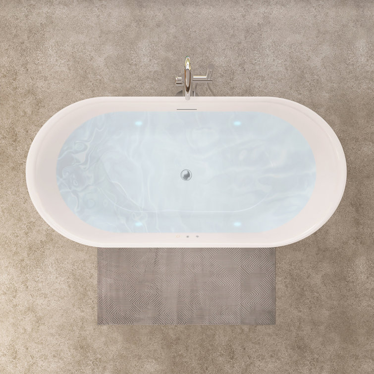 Royce 67" Glossy White Freestanding Acrylic Soaking Bathtub