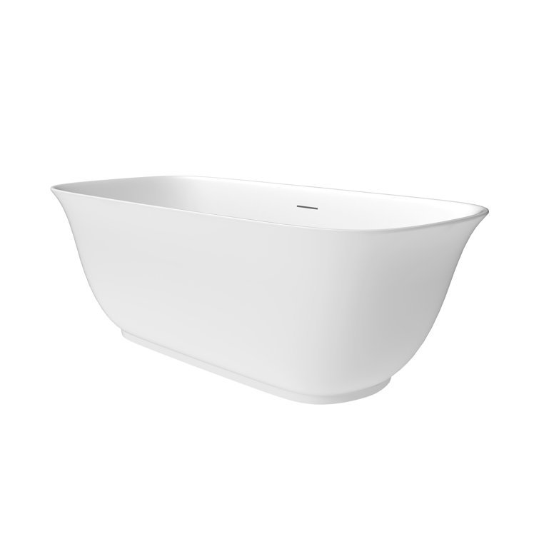 Sarnia 59" Glossy White Freestanding Acrylic Soaking Bathtub