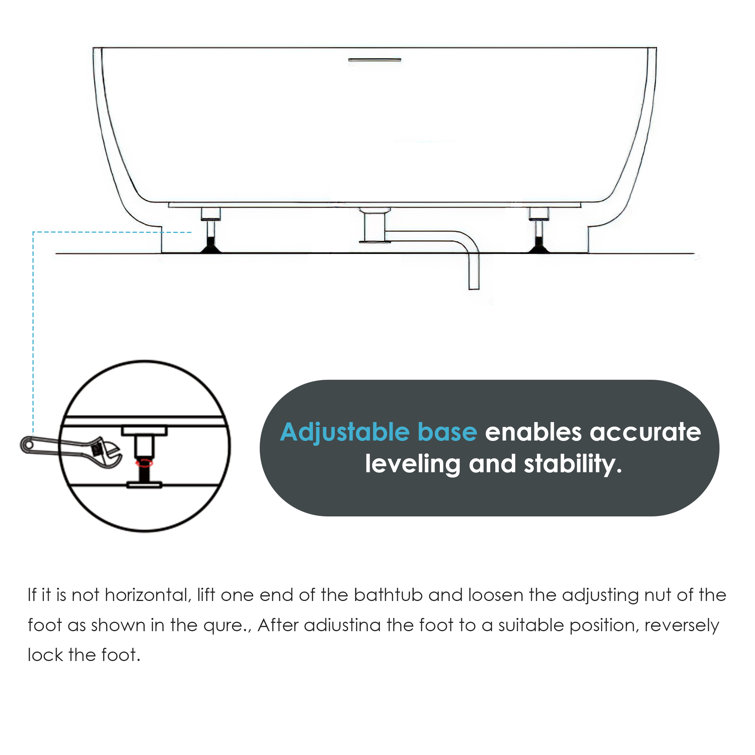 Altair 59" Glossy White Acrylic Freestanding Soaking Bathtub