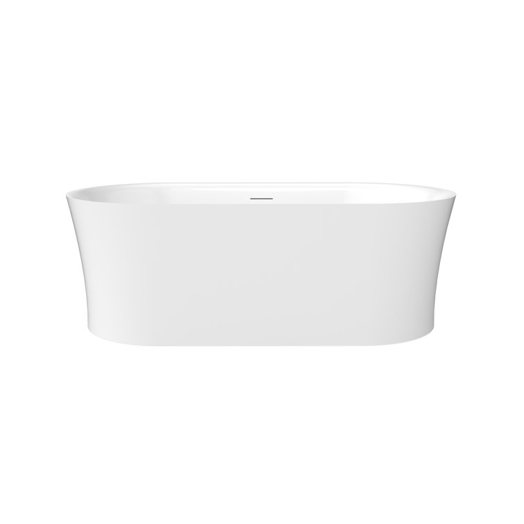 Royce 67" Glossy White Freestanding Acrylic Soaking Bathtub