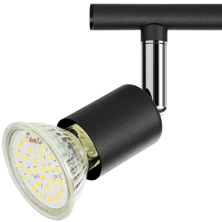 Matte Black Adjustable 4-Light LED Track Lighting Kit