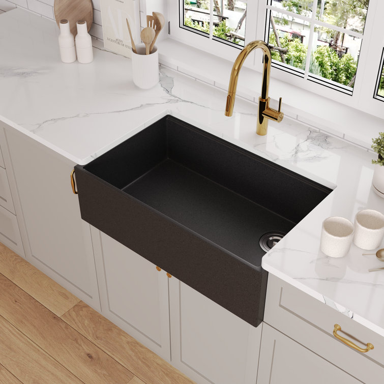 30-Inch Dark Brown Stainless Steel Farmhouse Drop-In Sink