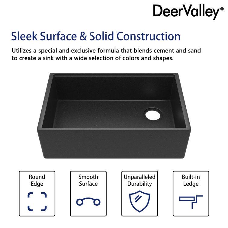30-Inch Dark Brown Stainless Steel Farmhouse Drop-In Sink