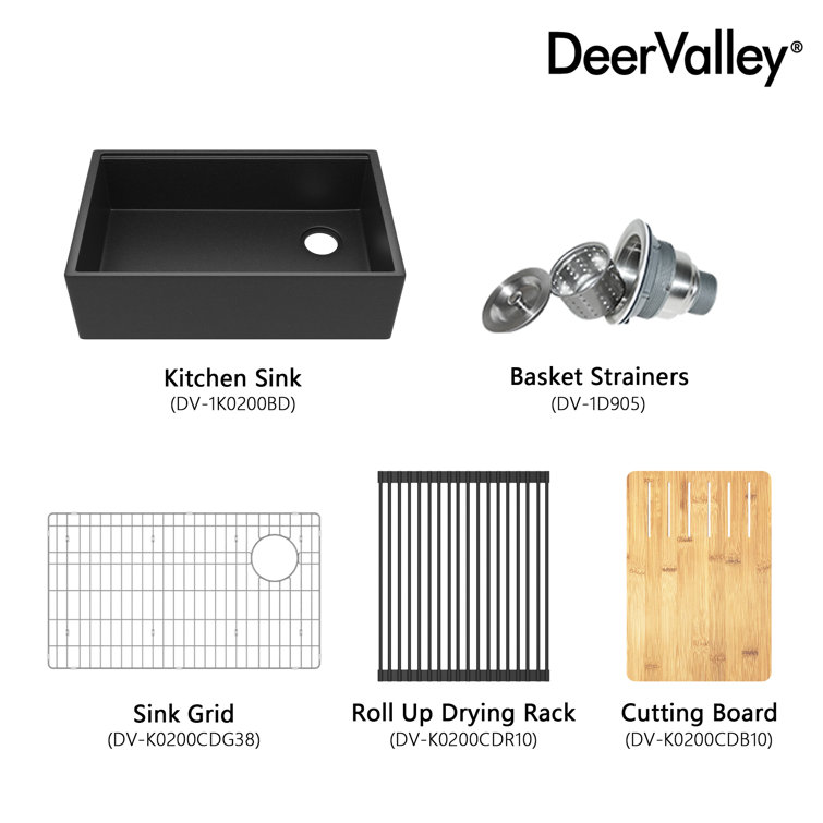 30-Inch Dark Brown Stainless Steel Farmhouse Drop-In Sink