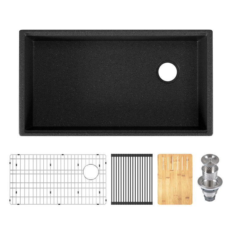 33" Dark Brown Stainless Steel Farmhouse Drop-In Kitchen Sink