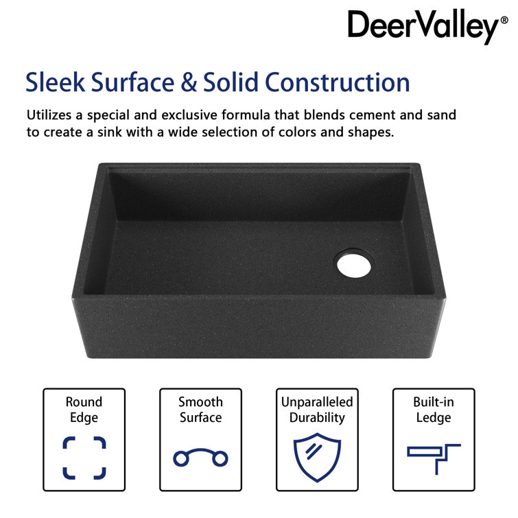 33" Dark Brown Stainless Steel Farmhouse Drop-In Kitchen Sink