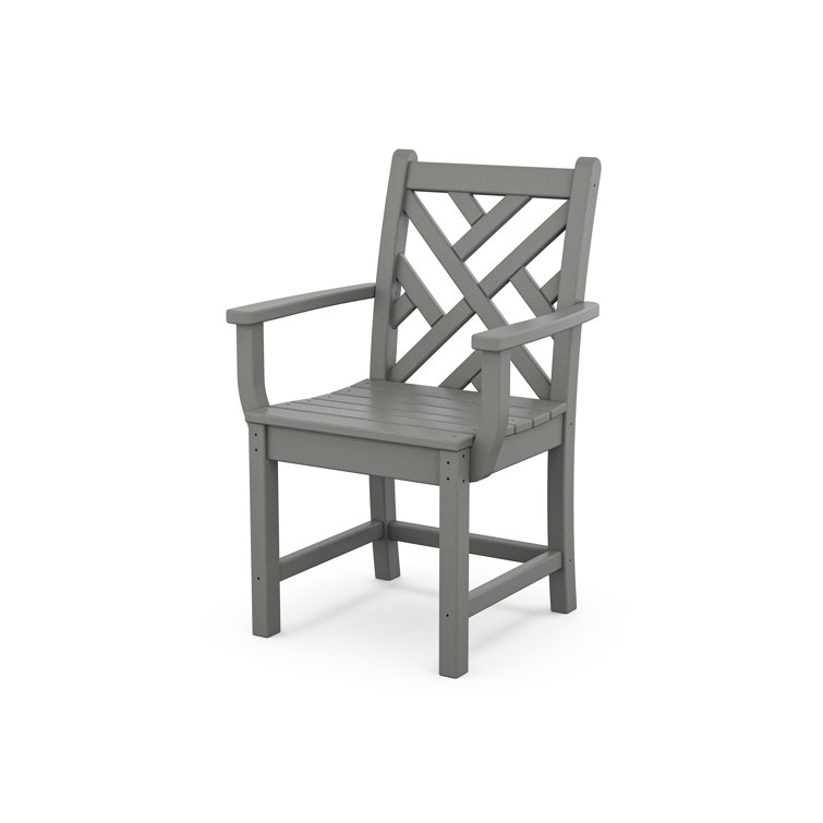 Slate Grey Chippendale Outdoor Dining Arm Chair